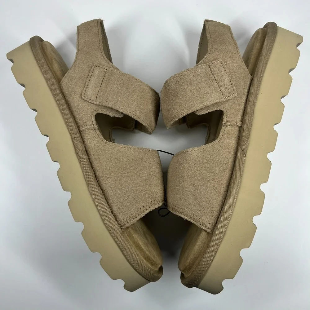 Koolaburra by UGG Tizz Platform Sandals Women's 11 Adjustable Desert Stone Suede
